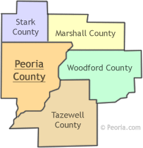 Peoria Metro Area Counties Map